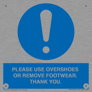 PLEASE USE OVERSHOES OR REMOVE FOOTWEAR. THANK YOU.